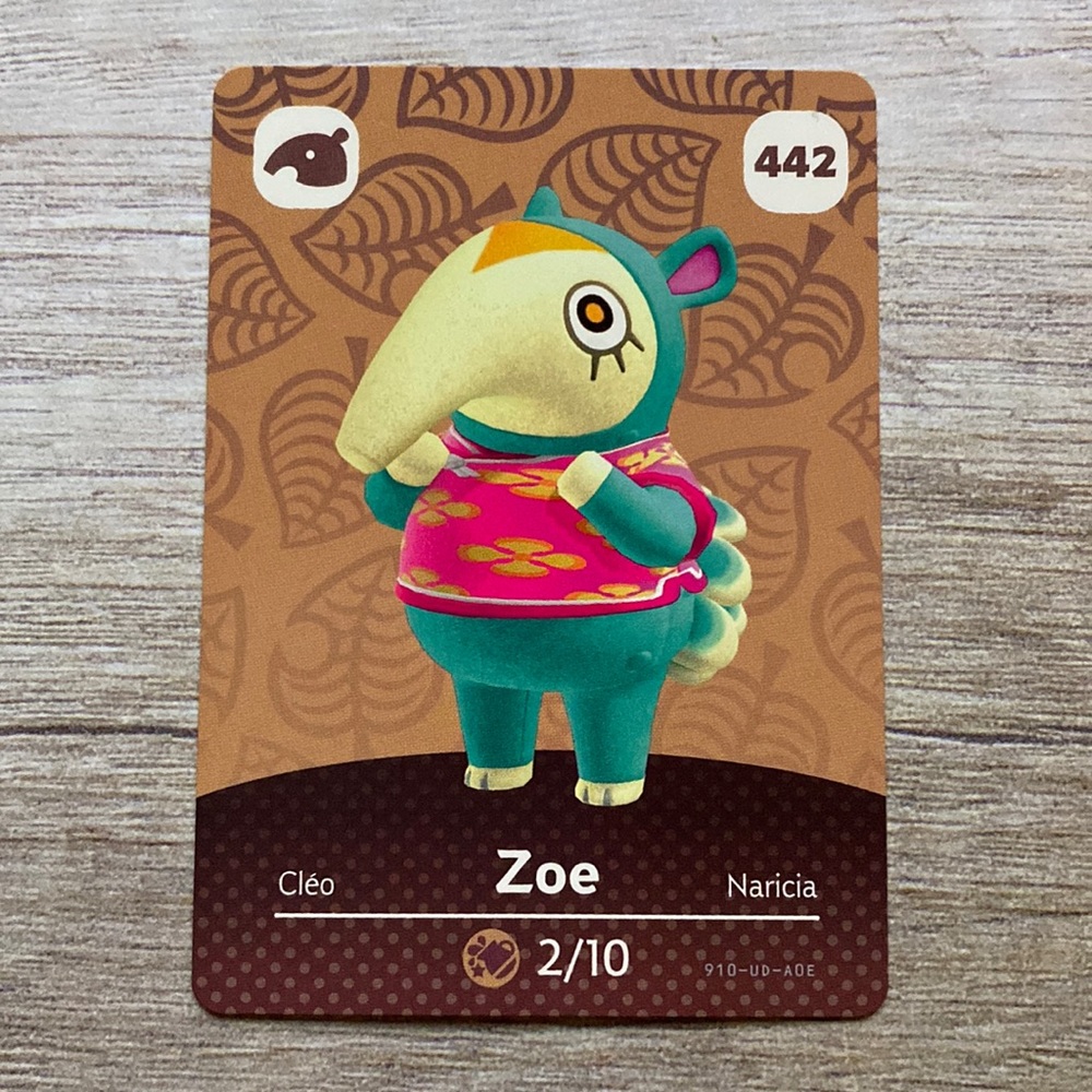 Genuine Animal Crossing Amiibo card Zoe